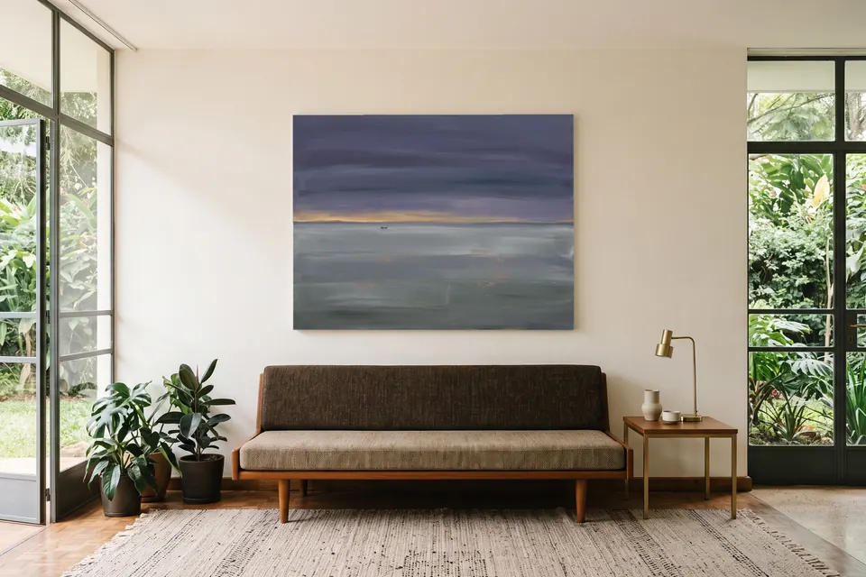 Dunga, Before Light, shown in a room for scale.