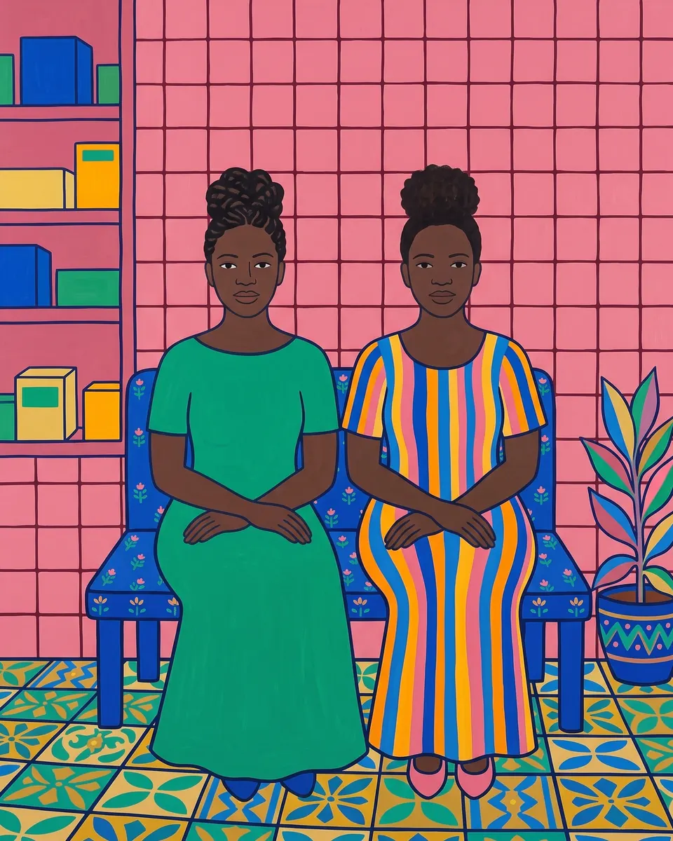 Waiting, Entebbe Road, 2022. Acrylic on canvas.