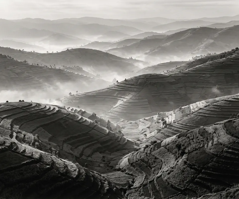 Hills After Rain, Nyamagabe, 2019. Gelatin silver print.