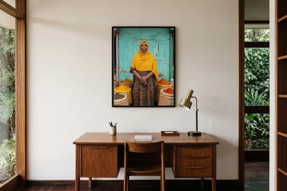 Mama Rehema, Kariakoo, shown in a room for scale.