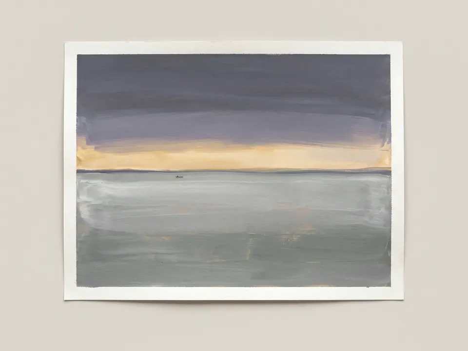 Lake Study 14, 2020. Gouache on paper.