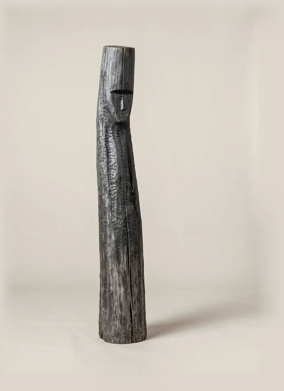 Standing Figure (Charcoal), 2022. Charred cypress.